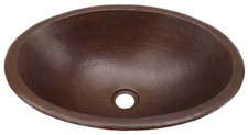 BO19CN-Wide oval hammered copper sink