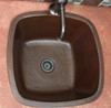 Copper Sinks Direct-SBV15-Square copper bar sink installed