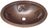 Oval copper sink with horse head designs