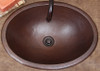 Oval copper sink in Dark Patina