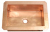 Smooth shiny copper kitchen sink