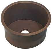 Drum style copper sink in smooth finish