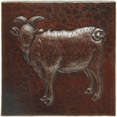 Copper Tile with Goat Design