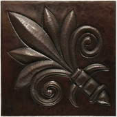 Palm Fleur De Lis hammered copper tile TL222