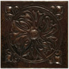 Foliage Medallion hammered copper tile TL229