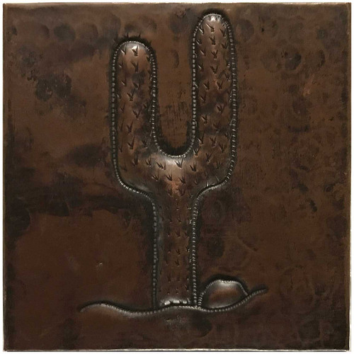 Double Cactus hammered copper tile TL230