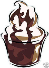 DECAL Ice Cream Sundaes  Chocolate Food Truck Concession Vinyl Sticker