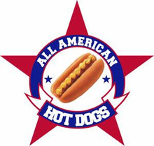 Hot Dog All American Star Concession Restaurant Food Vinyl Sign Decal