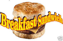 Breakfast Sandwich Egg Cheese Sausage Food Sign Decal