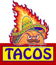 Walking Tacos Mexican Restaurant Food Sign Decal