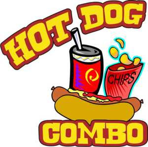 CHOOSE A SIZE HOT DOG COMBO VINYL DECAL 