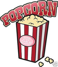 Popcorn Concession Vendor Sign Fast Food Vinyl Sign Decal 14"