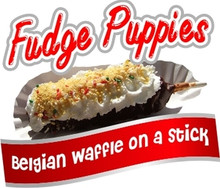 Fudge Puppies Waffle Concession Decal Menu Decal