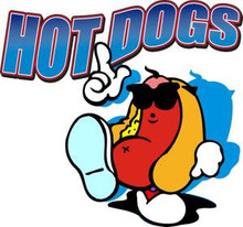 Hot Dogs Concession Hot Dog Cart Fast Food Vinyl Sign Decal