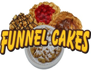 Food Truck Concession  Vinyl Sticker Funnel Cakes DECAL Choose Your Size 