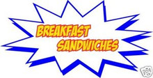 Breakfast Sandwiches Concession Menu Sign Decal
