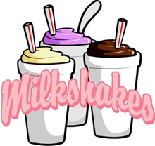 Milkshakes Drinks Beverage Concession Restaurant Menu Decal