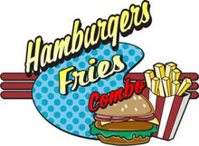 Hamburger Fries Concession Restaurant Cafe Food Decal