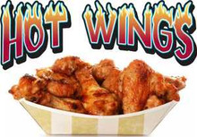 Hot Wings Chicken Concession Restaurant Menu Sign Decal