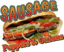 Sausage Sub Sandwich Peppers Onions Concession Restaurant Menu Decal