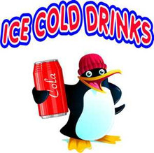 Ice Cold Drinks Penguin Concession Restaurant Decal