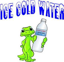 Ice Cold Water Gecko Concession Drinks Foods Vinyl Decal