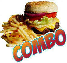Food Truck Decals Hamburger &French Fries Concession Die-Cut Vinyl Sticker 