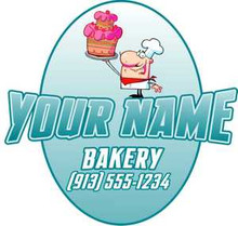 Cake Bakery Chef Personalized Pastry Cakes Vinyl Decal