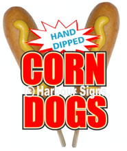 Corn Dogs Hand Dipped Concession Restaurant Sign Decal