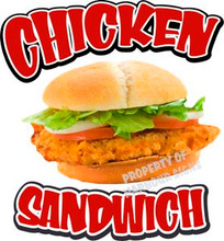 Chicken Sandwich Concession Restaurant Menu Sign Decal