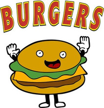 Burgers Hamburger Concession Restaurant Food Vinyl Decal