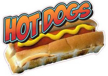 Hot Dogs Concession Cart Food Vinyl Sign Decal