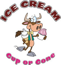 Ice Cream Cone or Cup Concession Restaurant Decal