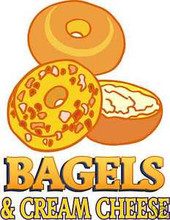 Bagels & Cream Cheese Restaurant Concession Food Decal