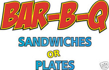 BBQ BAR-B-Q Barbeque Concession Decal Lettering