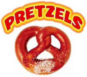 Pretzels Soft & Hot DECAL Food Truck Sign Sticker Concession Choose Your Size 