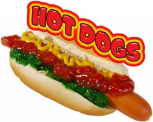 Hot Dogs Neon Green Relish Concession Food Vinyl Sign Decal