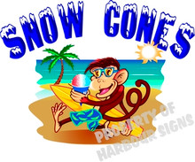 Snow Cone Sno-Kones Shaved Ice Concession Decal