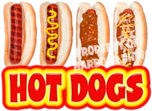 Hot Dogs Concession Trailer Food Vinyl Sign Decal