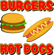 Burgers Hot Dogs Concession Food Truck Vinyl Decal