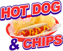 Hot Dog w/Chips Concession Food Truck Vinyl Decal