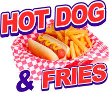 Hot Dog w/Fries Concession Food Truck Vinyl Decal