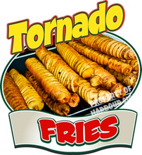 Tornado Fries Concession Cart  Food Vinyl Sign Decal