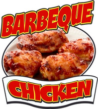 BAR-B-QUE Combo Plates Decal 8" BBQ Barbeque Concession Food Truck Vinyl Sticker 