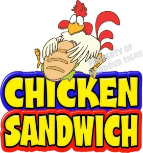 Food Truck Decals Chicken Sandwich Concession Die-Cut Vinyl Sticker Z4 