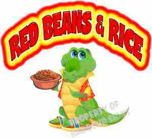 Red Beans & Rice Decal 14" Concession Cajun Creole Food Truck Restaurant Vinyl 