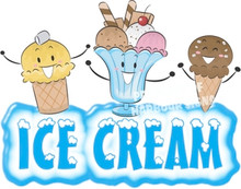 Ice Cream Sundaes Cones Concession Restaurant  Food Truck Vinyl Sign Decal