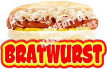 Bratwurst Brats Hot Dogs Hotdogs Concession Restaurant  Food Truck Vinyl Sign Decal