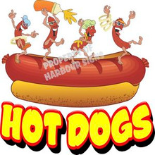 Hot Dogs Characters Concession Food Truck Cart  Decal