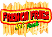 French Fries Concession Cart  Food Vinyl Sign Decal